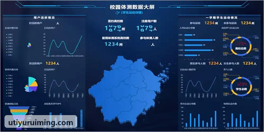 U体育硬件部署与田径场出勤点位分布示意